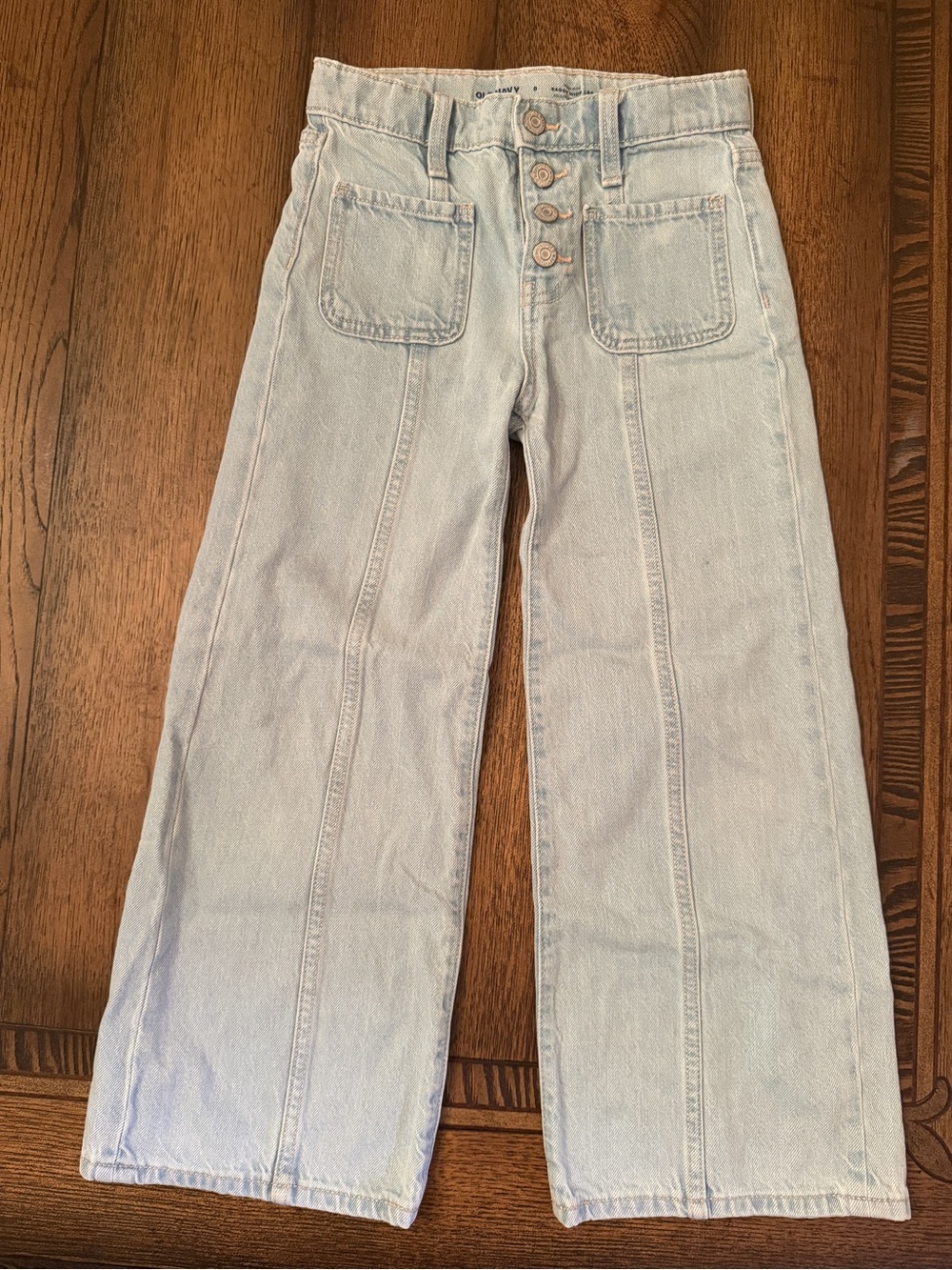 Old Navy Light Girls Size 8 Baggy Wide-Leg High-Rise Jeans